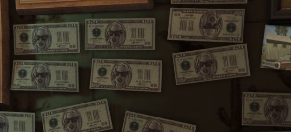 Арт GTA San Andreas на 100-долларовых банкнотах