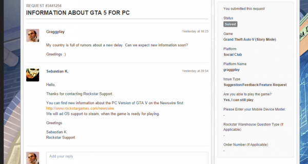 Разработка GTA 5 на ПК идет по плану - в Steam добавлена поддержка ОС Windows для GTA 5