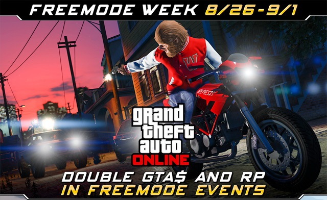 Неделя свободного режима в GTA Online: вдвое больше долларов GTA и RP за события в свободном режиме