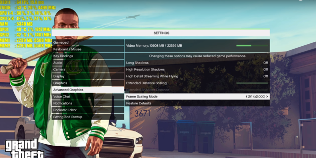Grand Theft Auto V работает для ПК с расширением больше чем 60 кадров в секунду