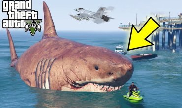 Огромный Мегалодон нападает на корабли в GTA 5
